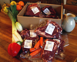 Détail du contenu d'un colis de boeuf